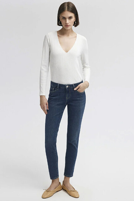 Kadın Ada Vintage Jean Pantolon 1020535596 Mavi (1)