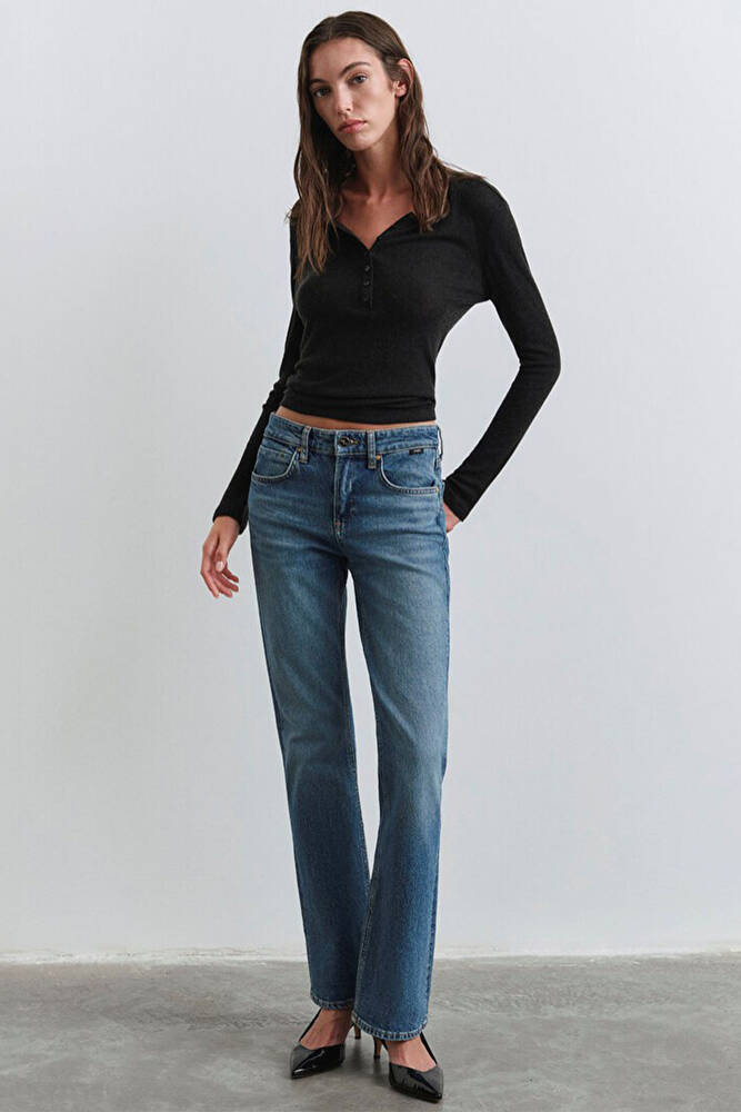 Kadın Alına Icon Jean Pantolon 1012577-90538 Mavi 