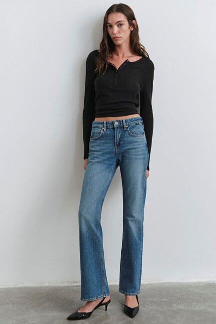 Kadın Alına Icon Jean Pantolon 1012577-90538 Mavi - Thumbnail