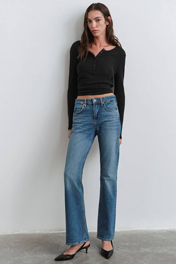 Kadın Alına Icon Jean Pantolon 1012577-90538 Mavi 