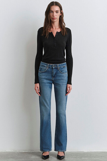 Kadın Alına Icon Jean Pantolon 1012577-90538 Mavi - Thumbnail