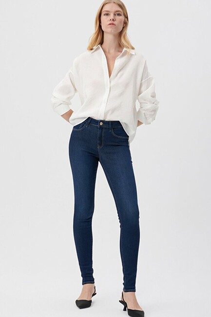 Kadın Alissa Gold Premium Jean Pantolon 1067883648 Lacivert (2)