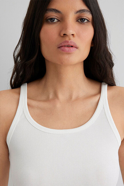 Kadın Askılı Basic Atlet 1613079-70057 Beyaz - Thumbnail