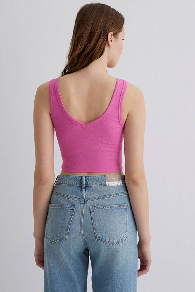 Kadın Askılı V Yaka Basic 1612375-70572 Pembe 