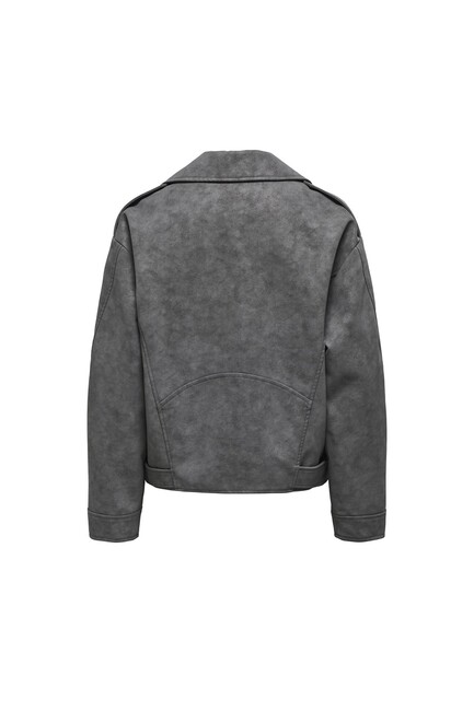 Kadın Ava Suni Deri Bıker Ceket 15332891 Gri (2)