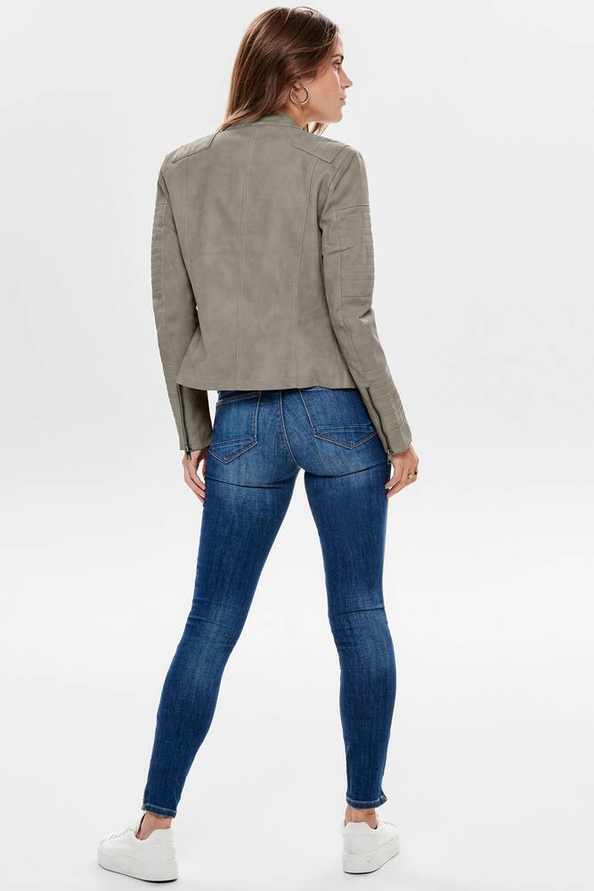 Kadın Ava Suni Deri Ceket 15102997 Yeşil 