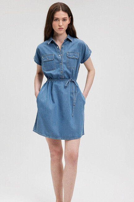 Kadın Barbara Jean Elbise 130548-26176 Mavi (1)