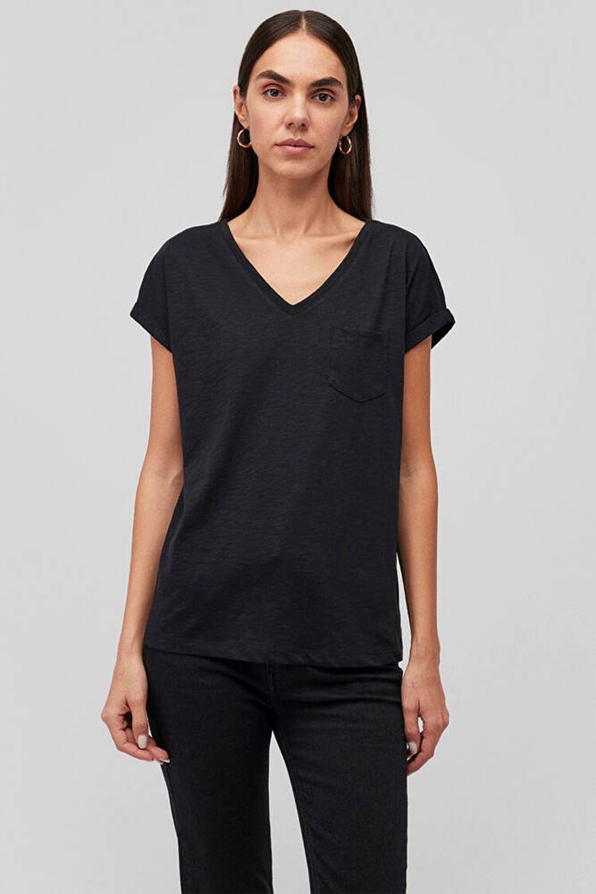 Kadın Basic Kısa Kol Tshırt 1600961-900 Siyah 