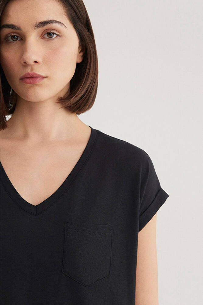 Kadın Basic Kısa Kol Tshırt 1600961-900 Siyah 