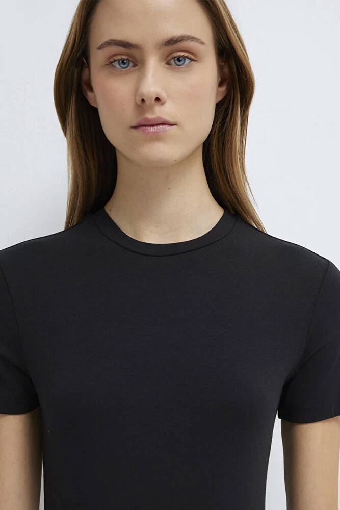 Kadın Basic Kısa Kol Tshırt 1600963-900 Siyah 