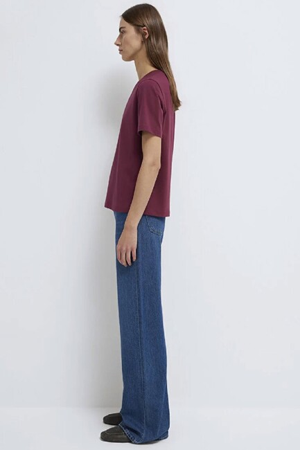 Kadın Basic Tişört 1600965-70393 Bordo (3)