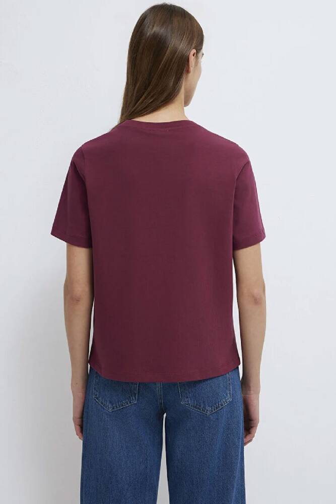 Kadın Basic Tişört 1600965-70393 Bordo 