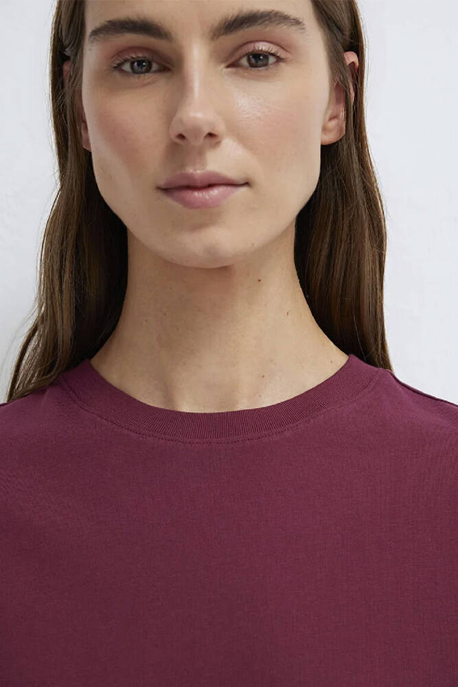 Kadın Basic Tişört 1600965-70393 Bordo 