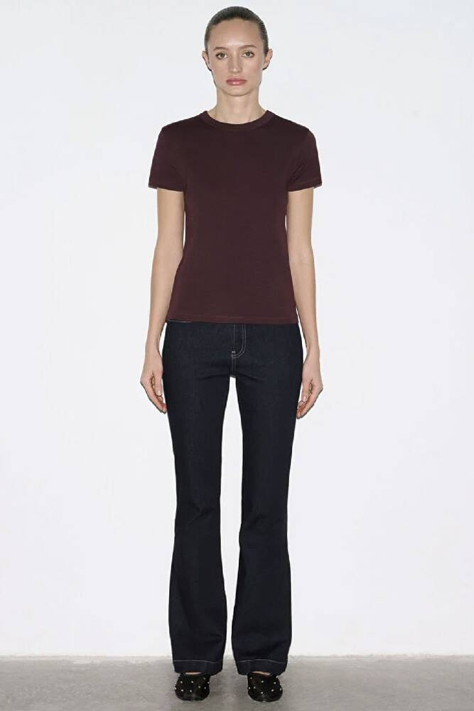 Kadın Basic Tişört 1614065-70223 Kahve 