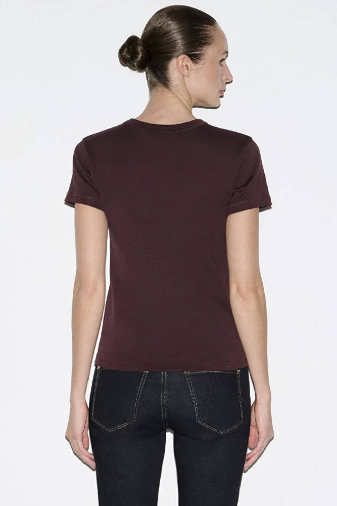 Kadın Basic Tişört 1614065-70223 Kahve 