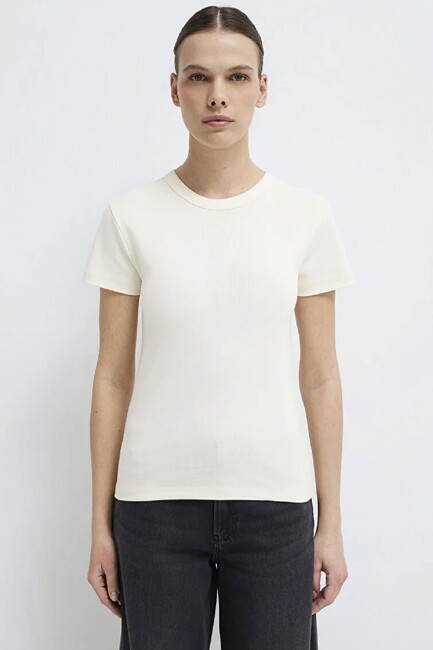 Kadın Basic Tişört 1614065-91481 Beyaz - Thumbnail