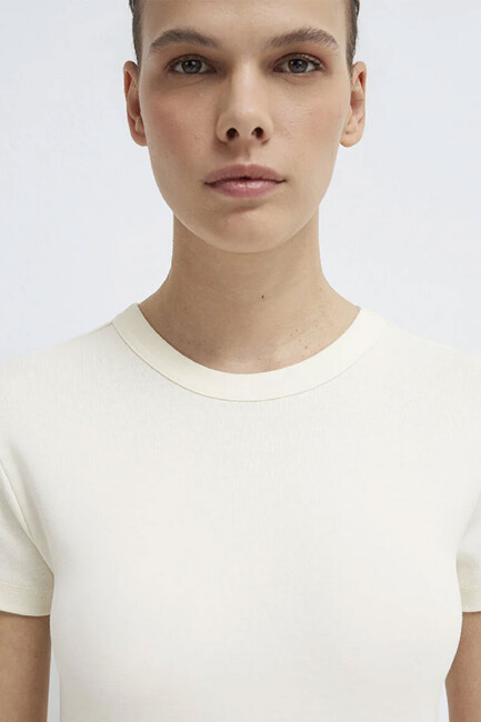 Kadın Basic Tişört 1614065-91481 Beyaz - Thumbnail