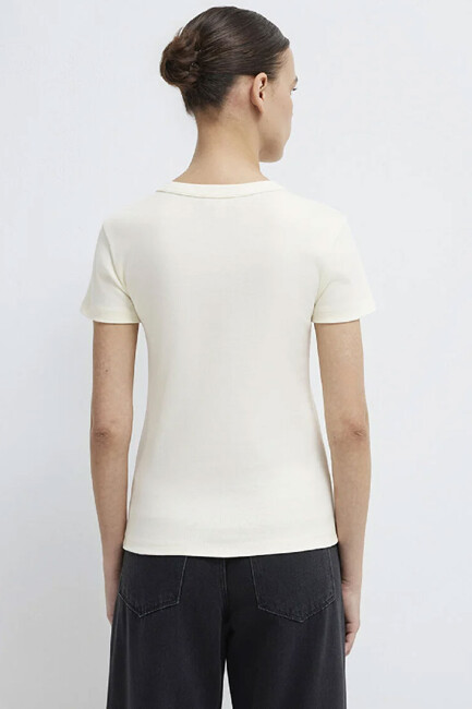 Kadın Basic Tişört 1614065-91481 Beyaz - Thumbnail