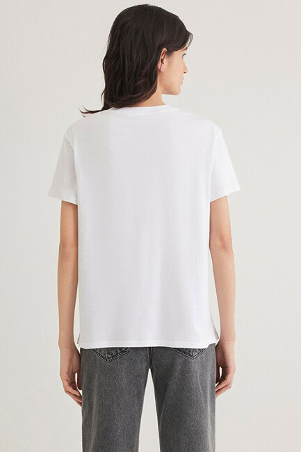 Kadın Kısa Kol Tshırt 1600955-620 Beyaz - Thumbnail
