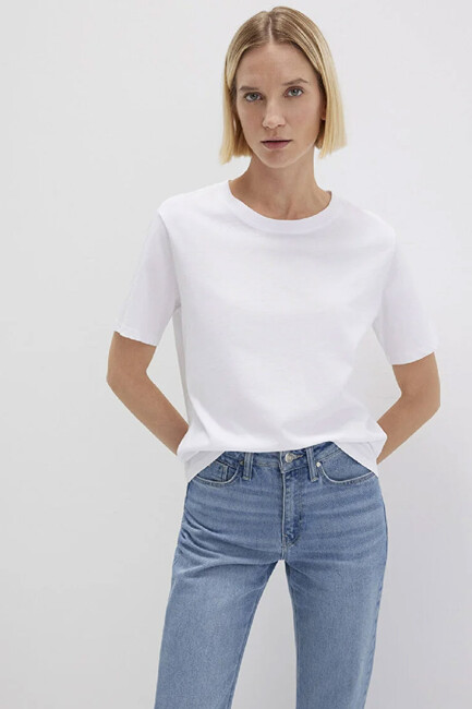 Kadın Kısa Kol Tshırt 1600955-620 Beyaz (2)