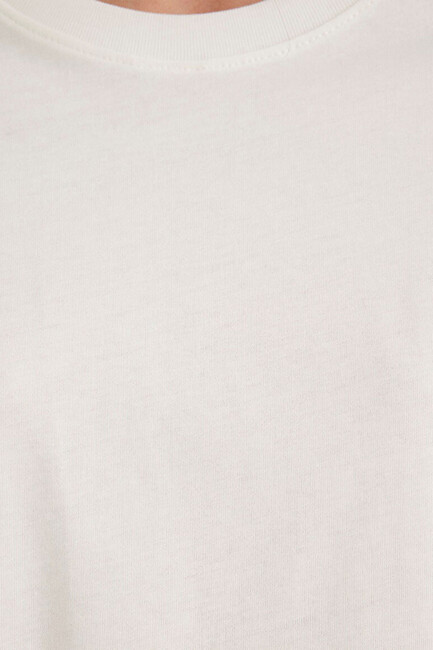 Kadın Basic Kısa Kol Tshırt 1600965-33389 Ekru - Thumbnail