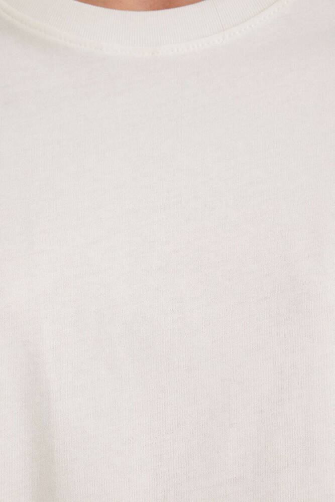 Kadın Basic Kısa Kol Tshırt 1600965-33389 Ekru 