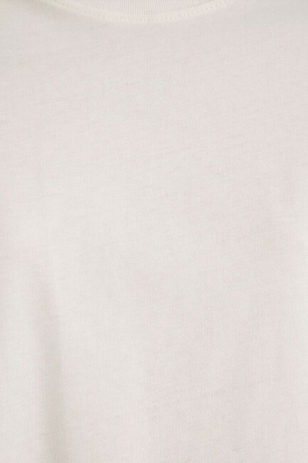 Kadın Basic Kısa Kol Tshırt 1600965-33389 Ekru - Thumbnail