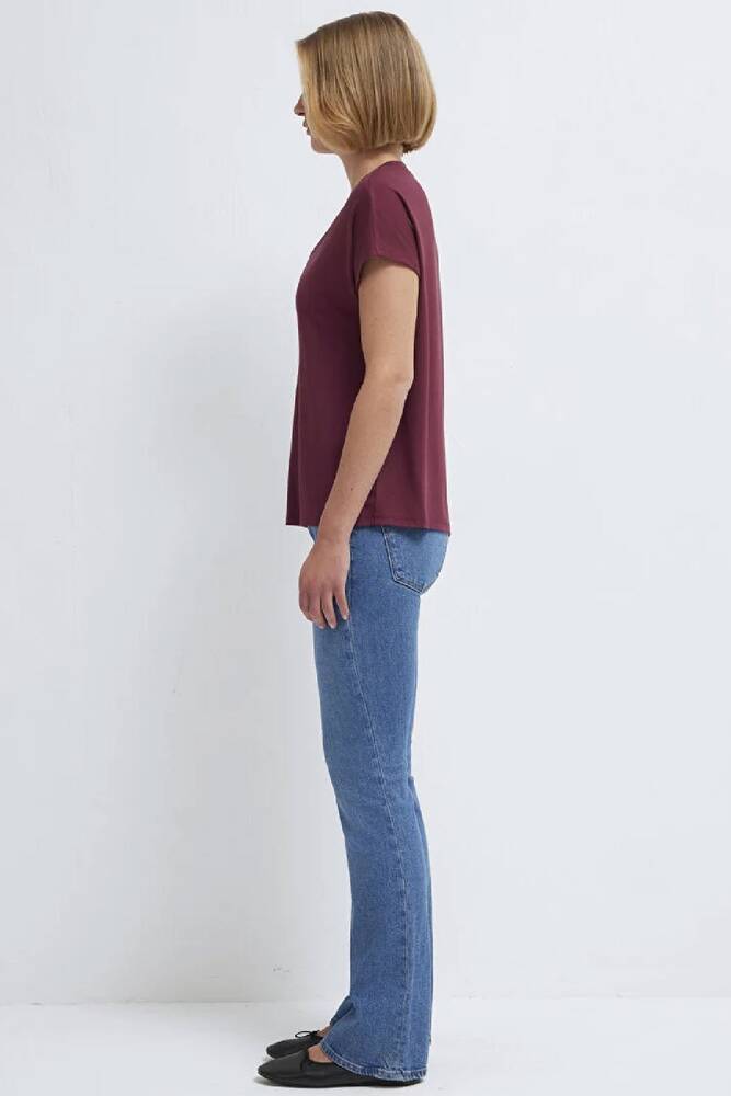 Kadın Basic V Yaka Penye 167714-70393 Bordo 
