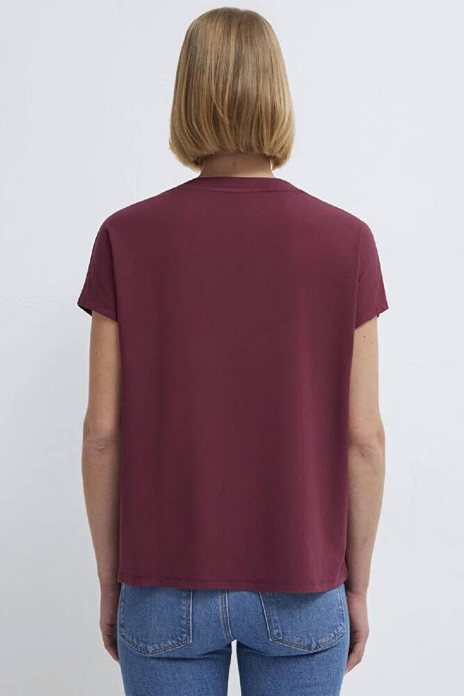 Kadın Basic V Yaka Penye 167714-70393 Bordo 