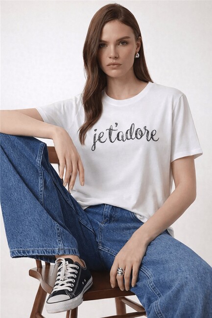 Kadın Baskılı Bluz 26Y0190K1 Ekru (1)