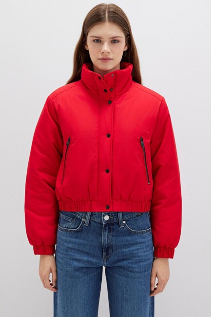 Kadın Baskılı Ceket 1110269-90367 Kırmızı (3)