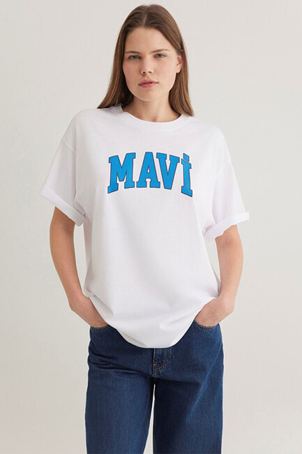 Kadın Baskılı Tişört 1600843-70000 Beyaz (2)