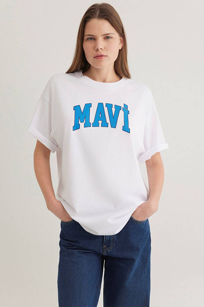 Kadın Baskılı Tişört 1600843-70000 Beyaz 