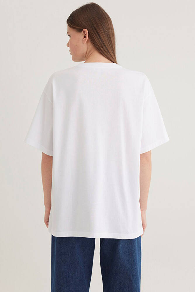 Kadın Baskılı Tişört 1600843-70000 Beyaz 