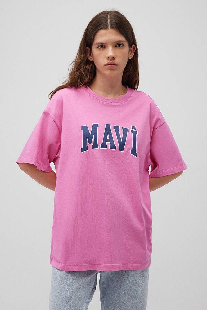 Kadın Baskılı Tişört 1600843-71033 Pembe 