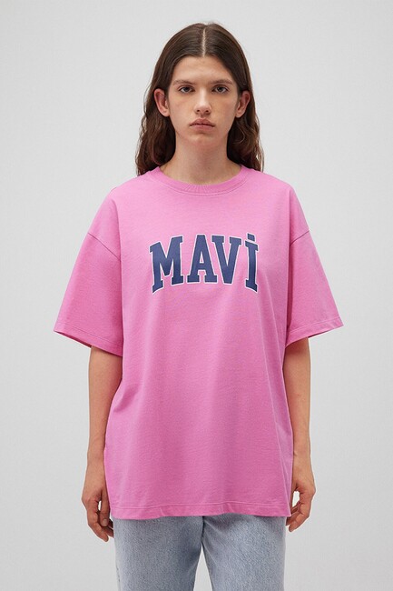 Kadın Baskılı Tişört 1600843-71033 Pembe (3)