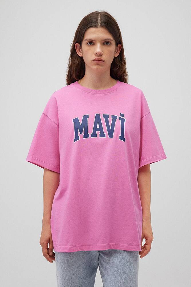 Kadın Baskılı Tişört 1600843-71033 Pembe 
