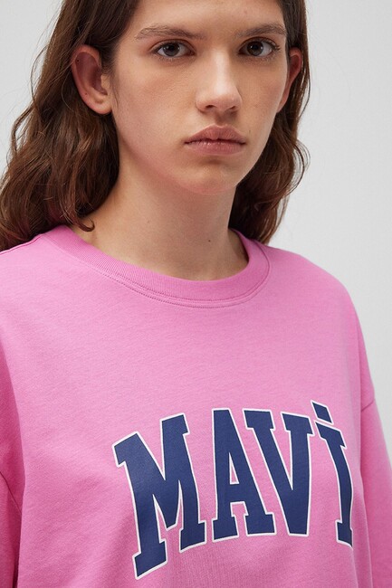 Kadın Baskılı Tişört 1600843-71033 Pembe - Thumbnail