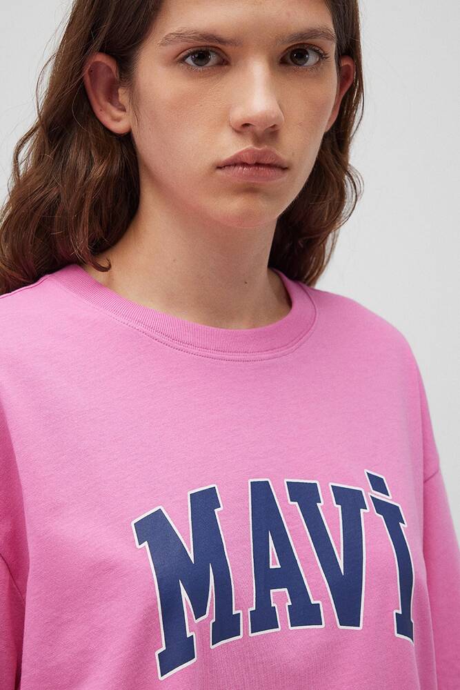 Kadın Baskılı Tişört 1600843-71033 Pembe 