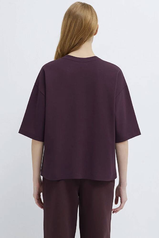 Kadın Baskılı Tişört 1613913-70223 Bordo 
