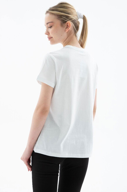 Kadın Baskılı Tişört 25Y0400K1 Beyaz (3)