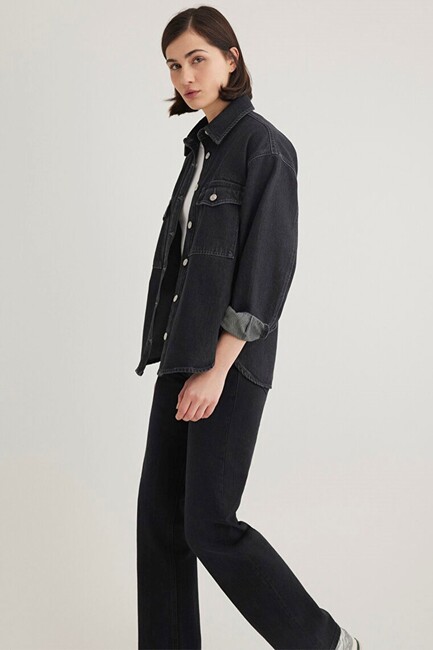 Kadın Bekka Denim Gömlek 1211000-89238 Gri (1)