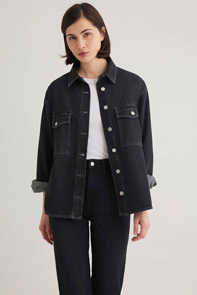 Kadın Bekka Denim Gömlek 1211000-89238 Gri 