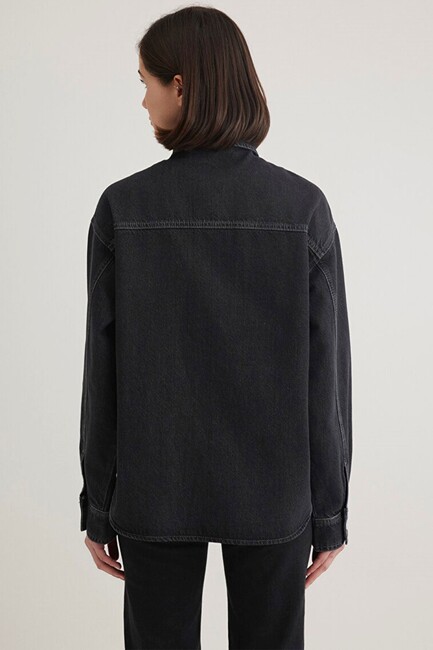 Kadın Bekka Denim Gömlek 1211000-89238 Gri - Thumbnail