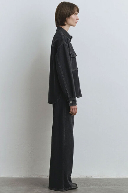 Kadın Bekka Denim Gömlek 1211000-89238 Gri (3)