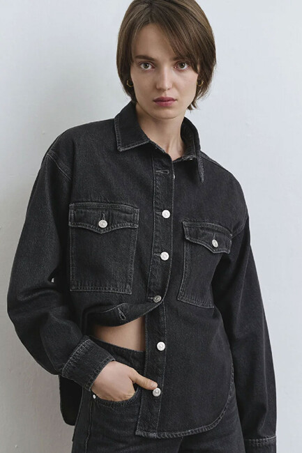 Kadın Bekka Denim Gömlek 1211000-89238 Gri (1)