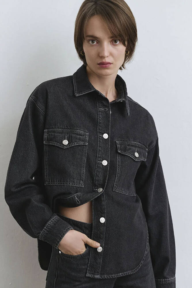 Kadın Bekka Denim Gömlek 1211000-89238 Gri 