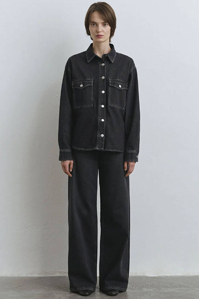 Kadın Bekka Denim Gömlek 1211000-89238 Gri 