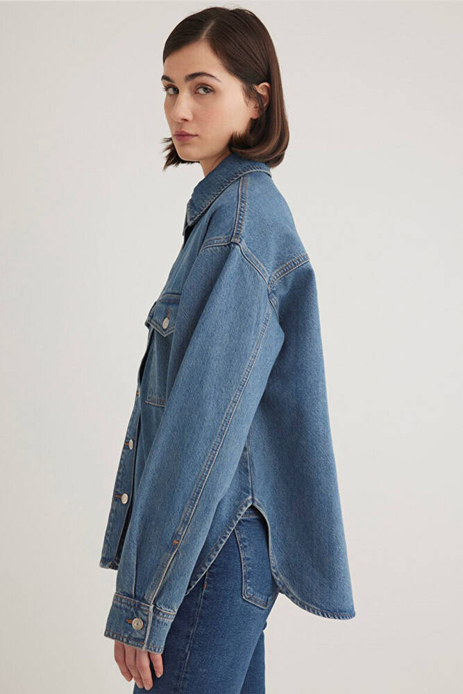 Kadın Bekka Denim Gömlek 1211000-89250 Mavi 