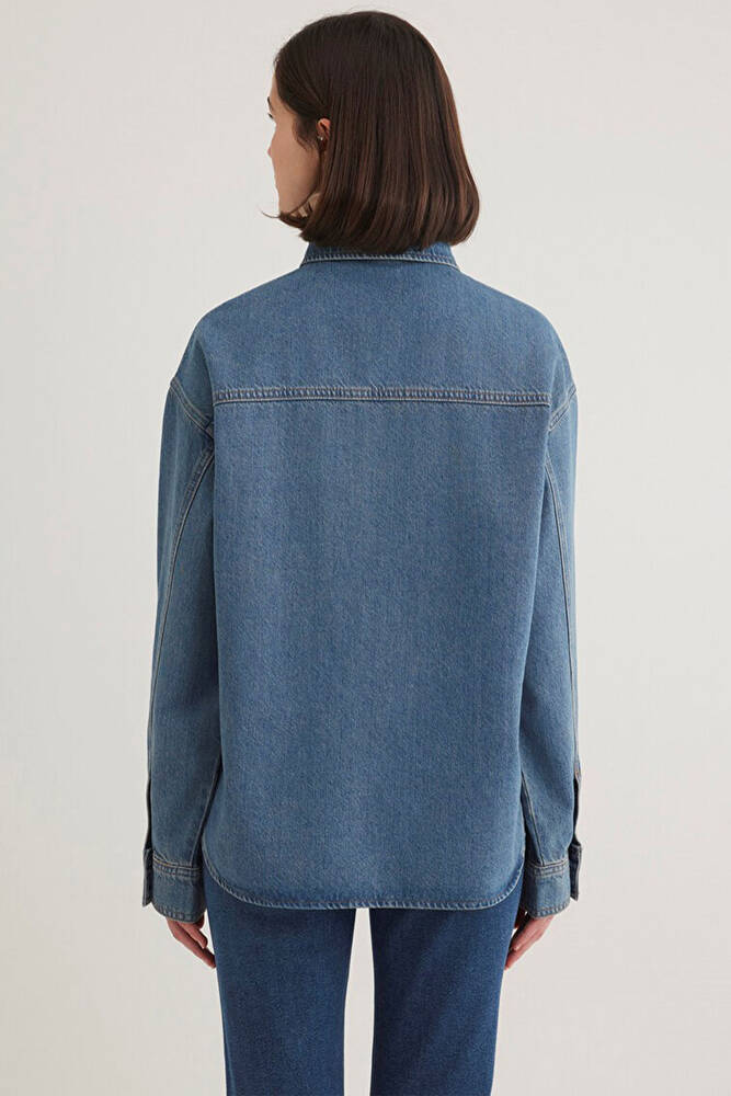 Kadın Bekka Denim Gömlek 1211000-89250 Mavi 